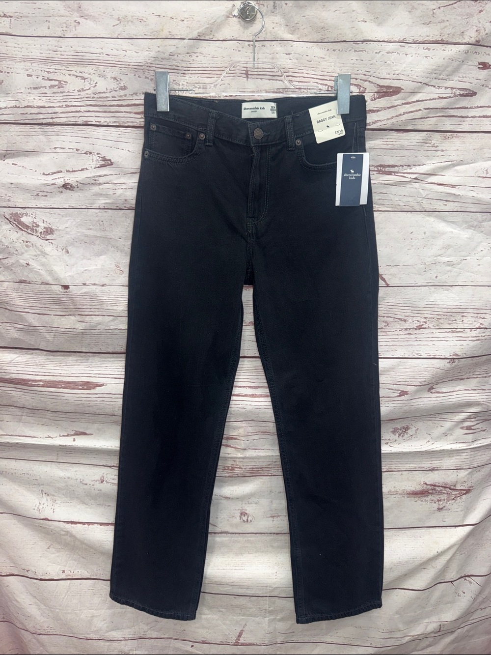 Abercrombie & Fitch Boys Black Straight Jeans Size 13/14